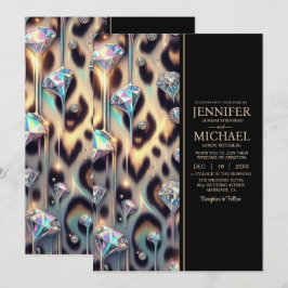 Invitación SEE BACK All-In-One Exotic Posh Wedding Invitation