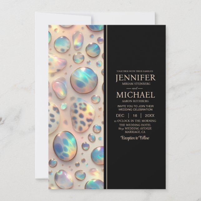 Invitación SEE BACK All-In-One Exotic Posh Wedding Invitation (Anverso)