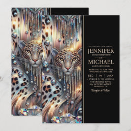 Invitación SEE BACK All-In-One Exotic Posh Wedding Invitation