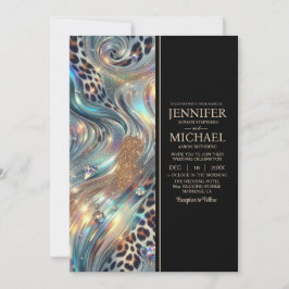 Invitación SEE BACK All-In-One Exotic Posh Wedding Invitation