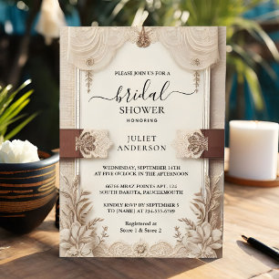 Invitación Seek Fabric Velvet Lace Papel de tela Ducha de nov