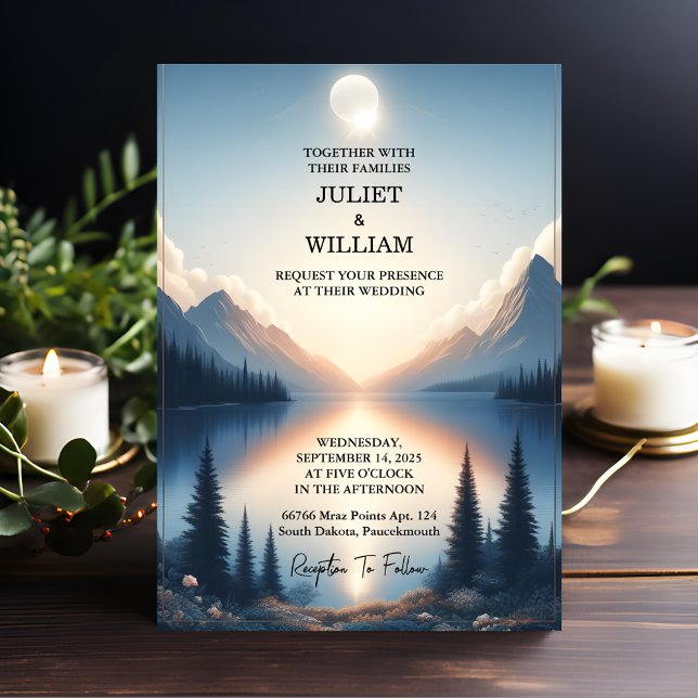 Invitación Seek Mountain Lakeside Forest Lake Boda (Subido por el creador)