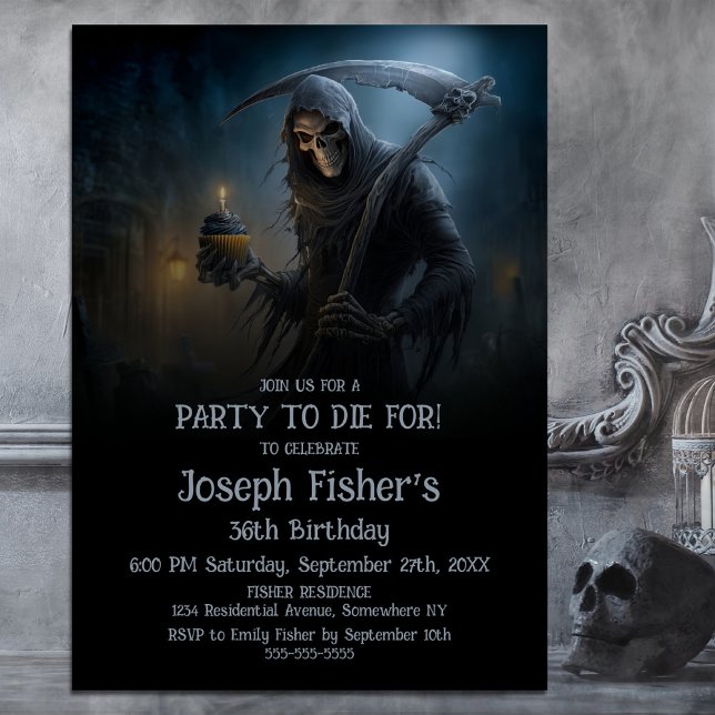 Invitación Segador Siniestro con Fiesta de Cumpleaños de Cupc (Subido por el creador)