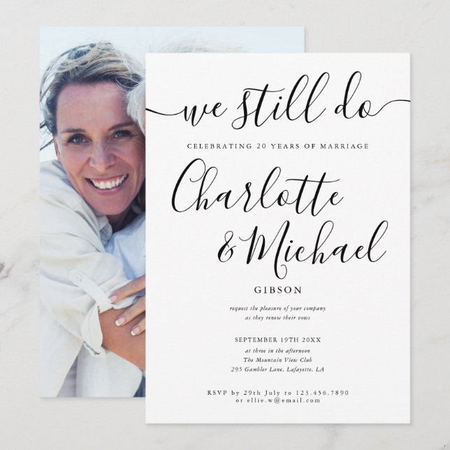 Invitación Seguimos Escribiendo Foto De Aniversario De Renova (Anverso / Reverso)