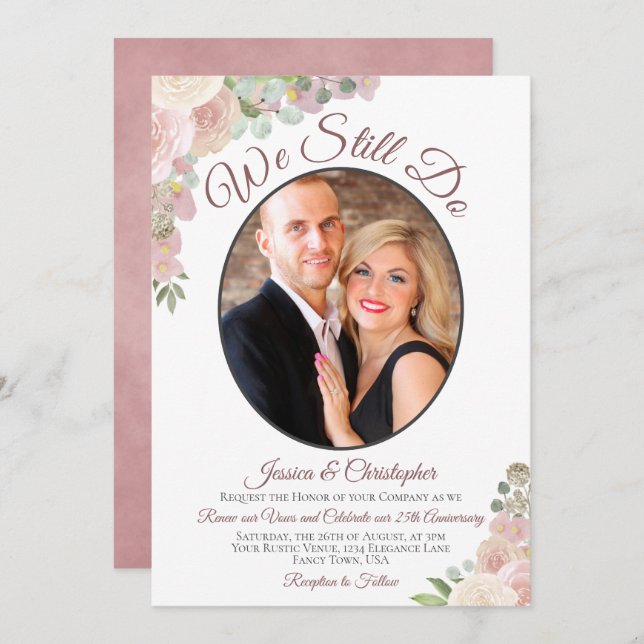 Invitación Seguimos Haciendo Renovación Del Voto De Fotos Y F (Anverso / Reverso)