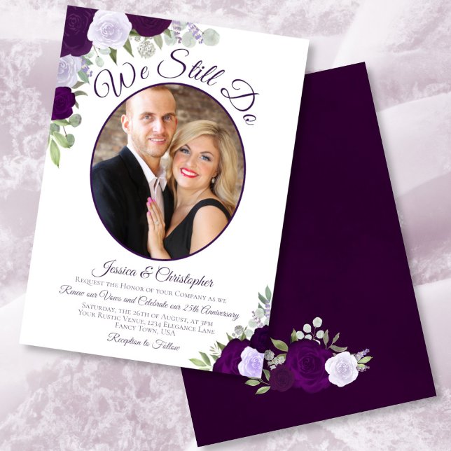 Invitación Seguimos Haciendo Rosas Purple De Pluma Y Renovaci (Subido por el creador)