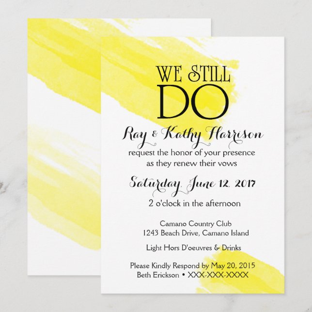 Invitación Seguimos Invitando a Aniversario Boda (Anverso / Reverso)