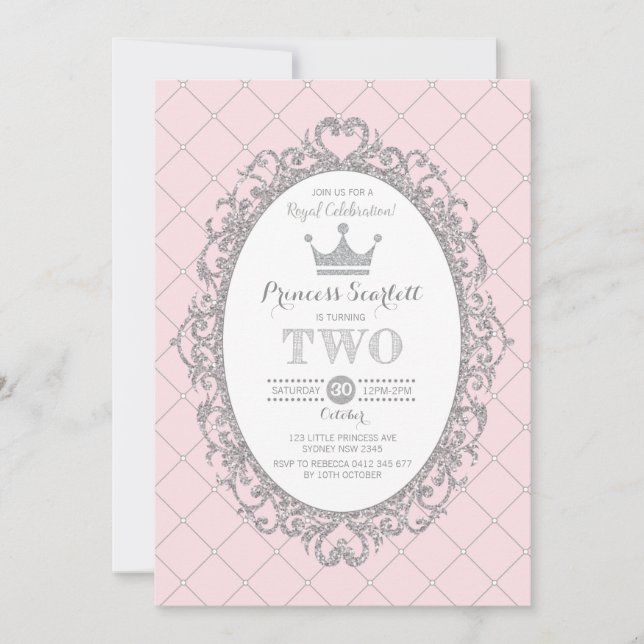 Invitación Segunda Corona Fiesta de cumpleaños de la Princesa (Anverso)