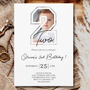 Invitación Segunda fiesta de cumpleaños 2º cumpleaños Foto Ni