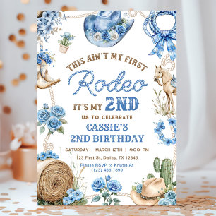 Invitación Segunda Fiesta de Cumpleaños de Vaquero Rodeo del 