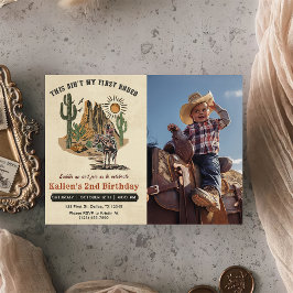Invitación Segunda foto de cumpleaños del Rodeo Occidental Co