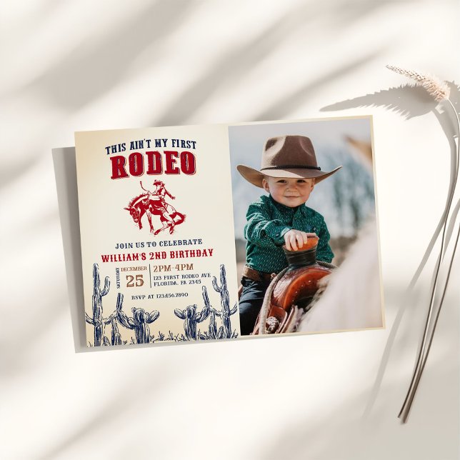Invitación Segunda foto de cumpleaños del Rodeo Occidental Co (Subido por el creador)