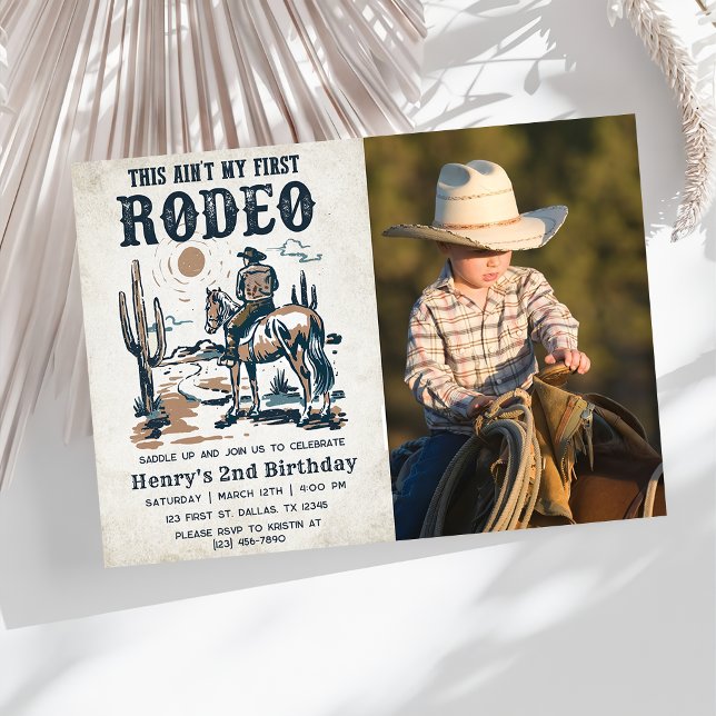 Invitación Segunda foto de cumpleaños del Rodeo Occidental Co (Subido por el creador)
