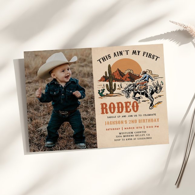 Invitación Segunda foto de cumpleaños del Rodeo Occidental Co (Subido por el creador)