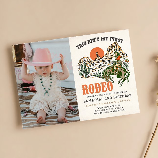 Invitación Segunda foto de cumpleaños del Rodeo Occidental Co (Subido por el creador)