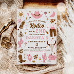 Invitación Segunda Noche de Rodeo Wild West Birthday Party<br><div class="desc">Segunda Invitación a la fiesta de cumpleaños occidental de la niña de rodeo Todos los diseños son © PIXEL PERFECTION FIESTA LTD</div>