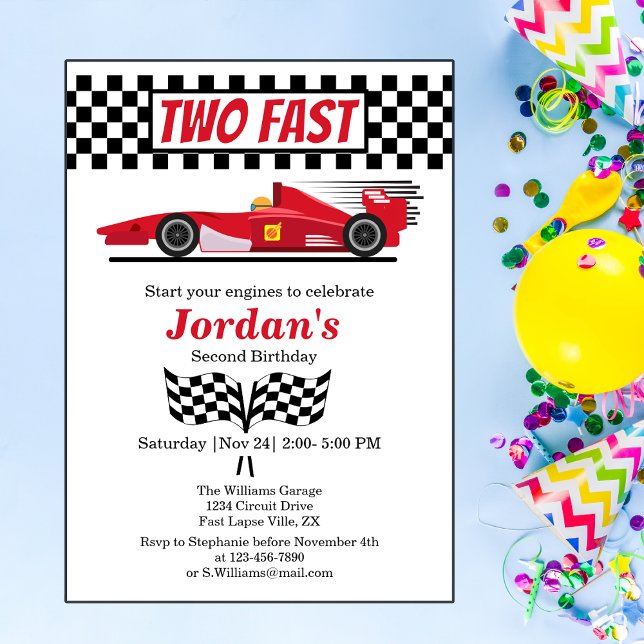 Invitación Segundo aniversario Carro Rojo de Raza Dos Rápido (Subido por el creador)
