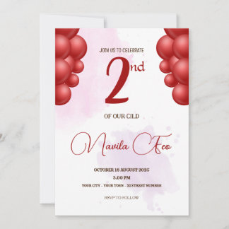 Invitación Segundo cumpleaños