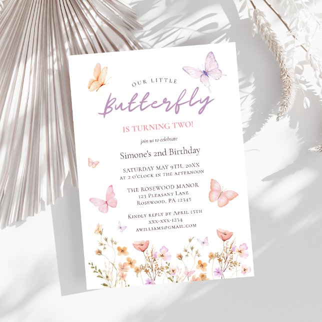 Invitación Segundo cumpleaños de Chica Rosa Cute (Subido por el creador)