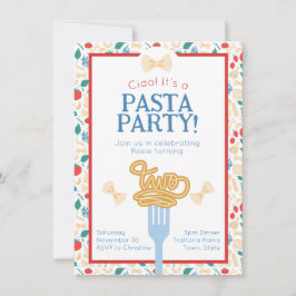 Invitación Segundo cumpleaños de Ciao: Pasta Fiesta Italiano