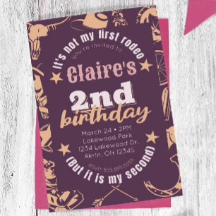 Invitación Segundo cumpleaños de Cowgirl "No es mi primer rod