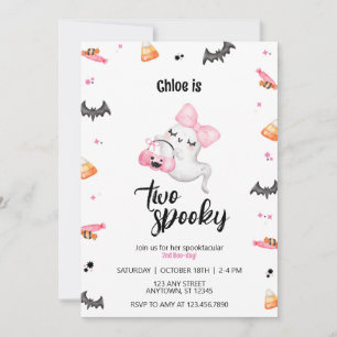 Invitación Segundo cumpleaños de Halloween de Día de Boo-Boo-