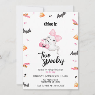 Invitación Segundo cumpleaños de Halloween de Día de Boo-Boo-
