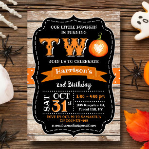 Invitación Segundo cumpleaños de la Calabaza del Niño