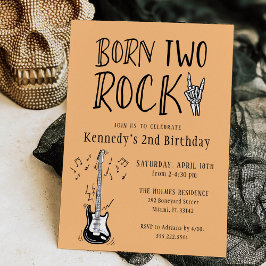 Invitación Segundo cumpleaños de la guitarra rock de dos hijo