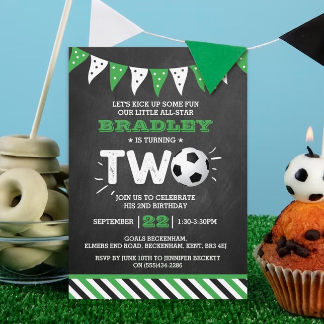 Invitación Segundo cumpleaños de la pelota de fútbol de toda  (Subido por el creador)