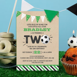 Invitación Segundo cumpleaños de la pelota de fútbol de toda 
