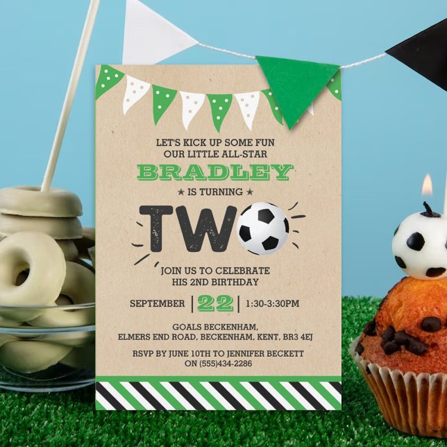 Invitación Segundo cumpleaños de la pelota de fútbol de toda  (Subido por el creador)