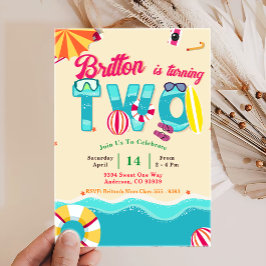 Invitación Segundo cumpleaños de la playa de Verano Tropical