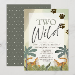 Invitación Segundo cumpleaños de la selva Safari de dos tigre