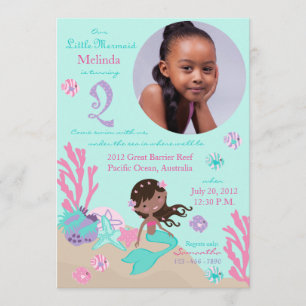 Invitación Segundo cumpleaños de la sirena africana
