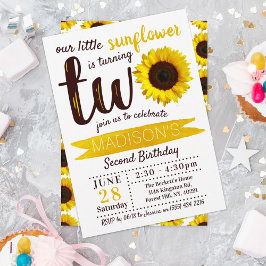 Invitación Segundo cumpleaños de Little Sunflower