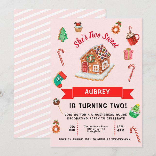 Invitación Segundo cumpleaños de los Navidades de la Casa Ros (Anverso / Reverso)