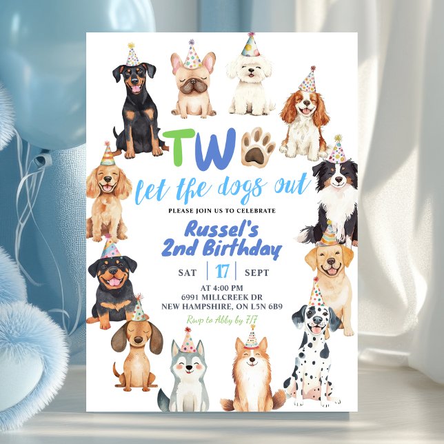 Invitación Segundo cumpleaños de perros (Subido por el creador)