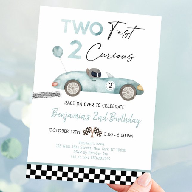Invitación Segundo cumpleaños de Race Car (Subido por el creador)