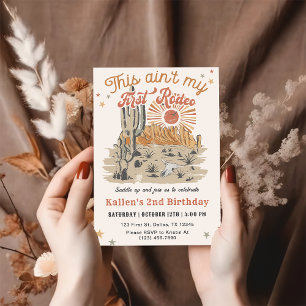 Invitación Segundo cumpleaños de Rodeo Occidental Cowboy