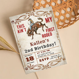 Invitación Segundo cumpleaños de Rodeo Occidental Cowboy