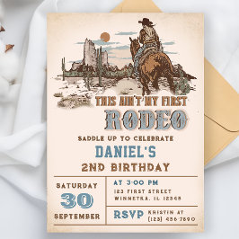 Invitación Segundo cumpleaños de Rodeo Occidental Cowboy