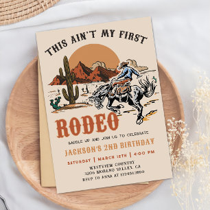 Invitación Segundo cumpleaños de Rodeo Occidental de Vintage
