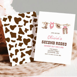 Invitación Segundo cumpleaños de Rodeo Western Cowgirl