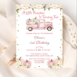 Invitación Segundo cumpleaños de un pequeño Chica de calabaza
