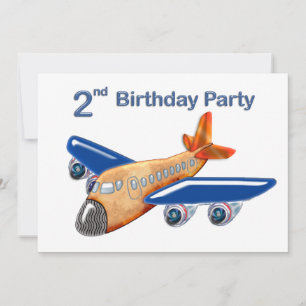 Invitación Segundo cumpleaños del asombroso avión