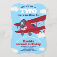Segundo cumpleaños del avión, niño volado dos años