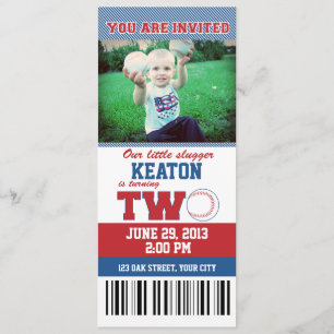 Invitación Segundo cumpleaños del béisbol