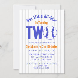 Invitación Segundo cumpleaños del Béisbol de las Estrellas