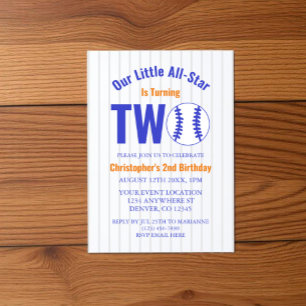 Invitación Segundo cumpleaños del Béisbol de las Estrellas